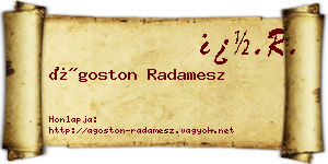 Ágoston Radamesz névjegykártya